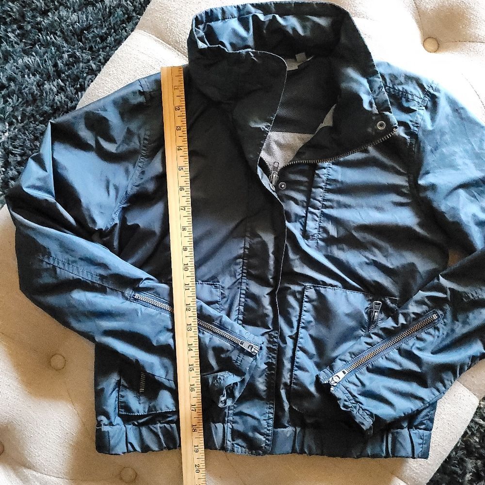 Athleta Military Bomber Windbreaker Hooded Blue Jacket Size X Small - Picture 15 of 16